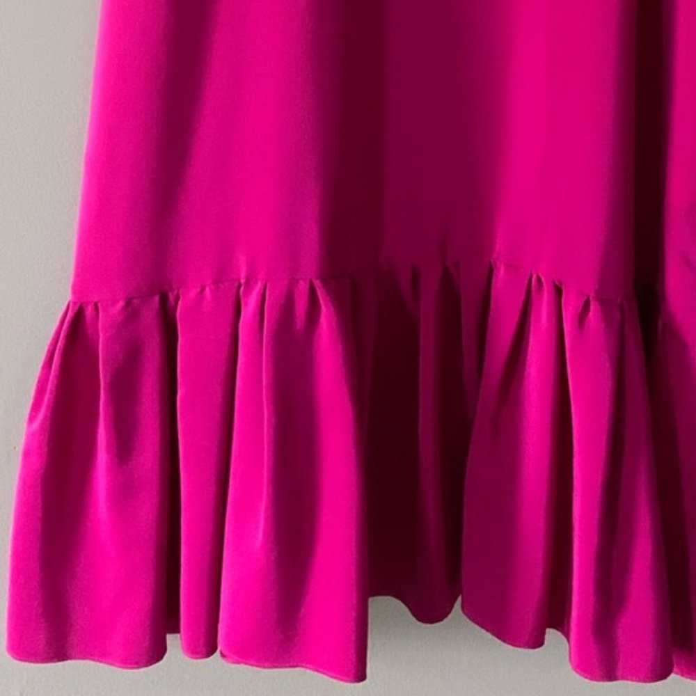 Amanda Uprichard Revolve Silk Keyhole Halter Magenta Pink Mini Dress Sz Medium M - Picture 4 of 5